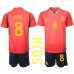 Spanje Koke #8 Babykleding Thuisshirt Kinderen WK 2022 Korte Mouwen (+ korte broeken)